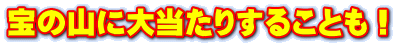 宝の山に大当たりすることも！