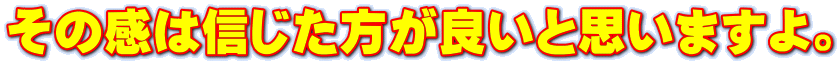その感は信じた方が良いと思いますよ。